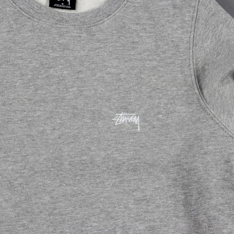 Stussy Back Arc Crew Sweater Grey Heather-1