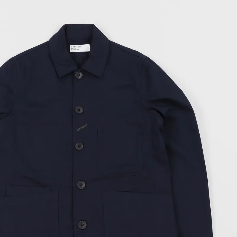 Universal Works Bakers Jacket Navy Twill-2