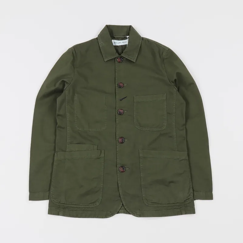 Universal Works Twill Chore Bakers Jacket Military Olive