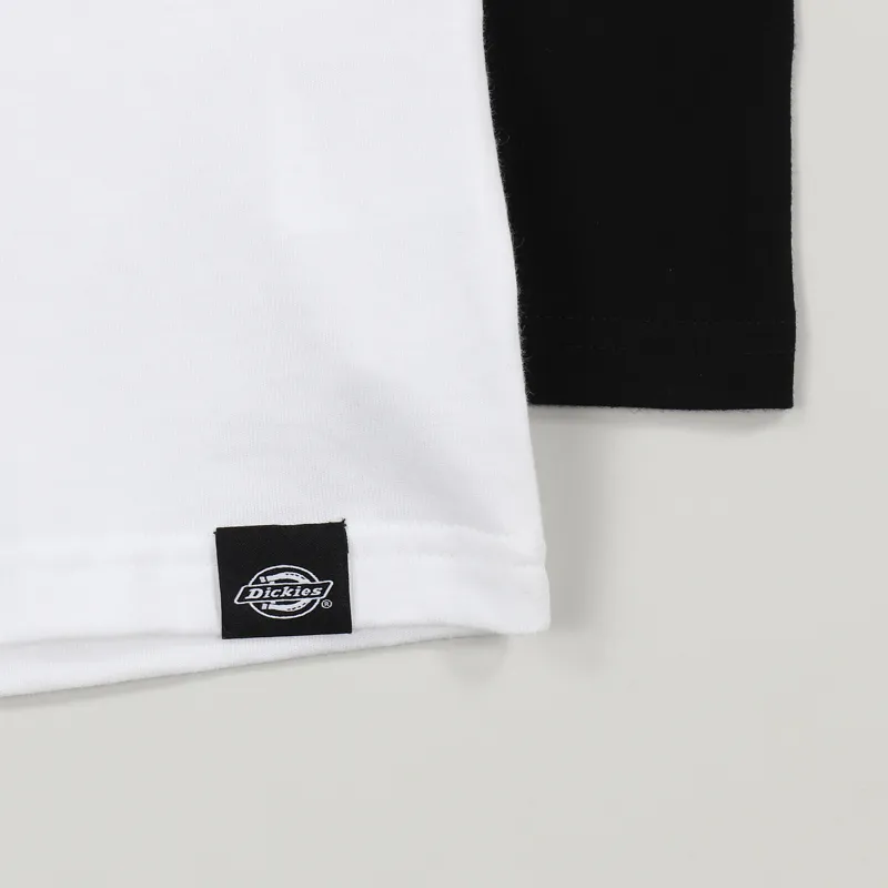 Dickies Baseball Long Sleeve T Shirt Black White-2