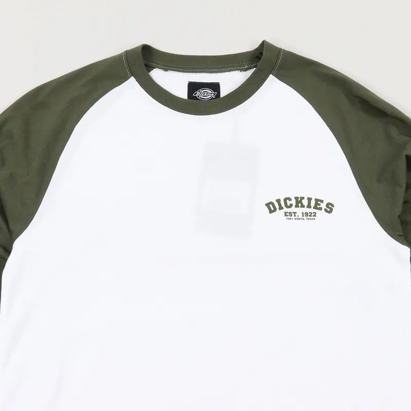 Dickies Baseball Long Sleeve T Shirt Dark Olive Green-1