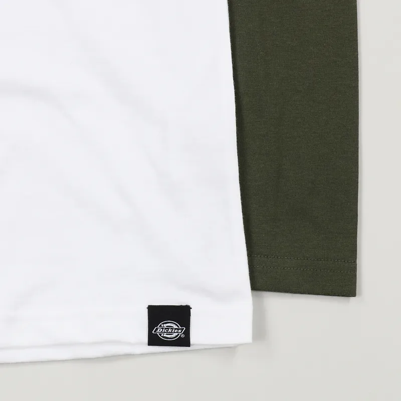 Dickies Baseball Long Sleeve T Shirt Dark Olive Green-2