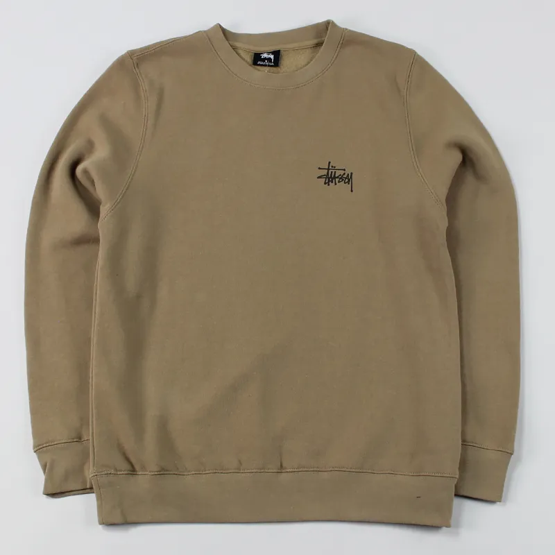 Stussy Basic Logo Crew Sweater Light Brown-1