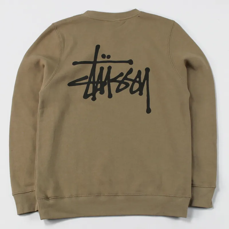 Stussy Basic Logo Crew Sweater Light Brown