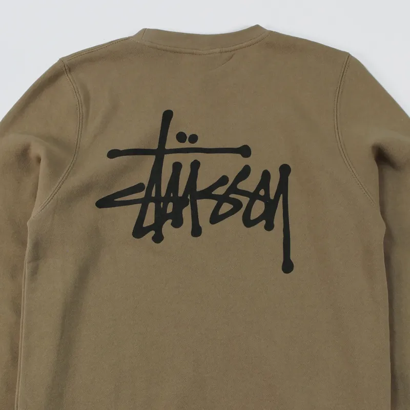 Stussy Basic Logo Crew Sweater Light Brown-3