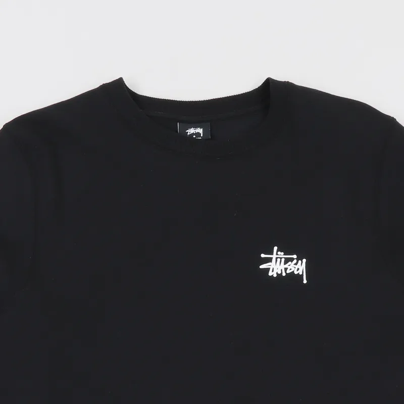 Stussy Basic Logo Crew Sweater Black-2