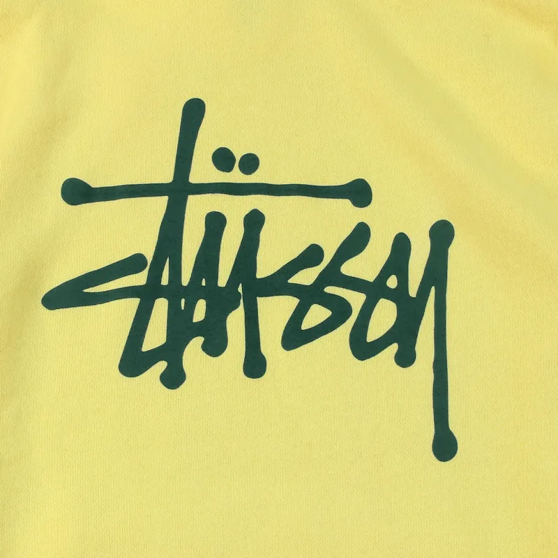 Stussy Basic Logo Hoodie Pale Yellow-1