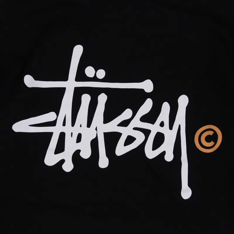 Stussy Basic Logo Hoodie Black-3