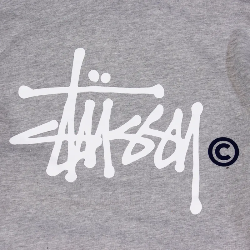 Stussy Basic Logo Hoodie Grey-3