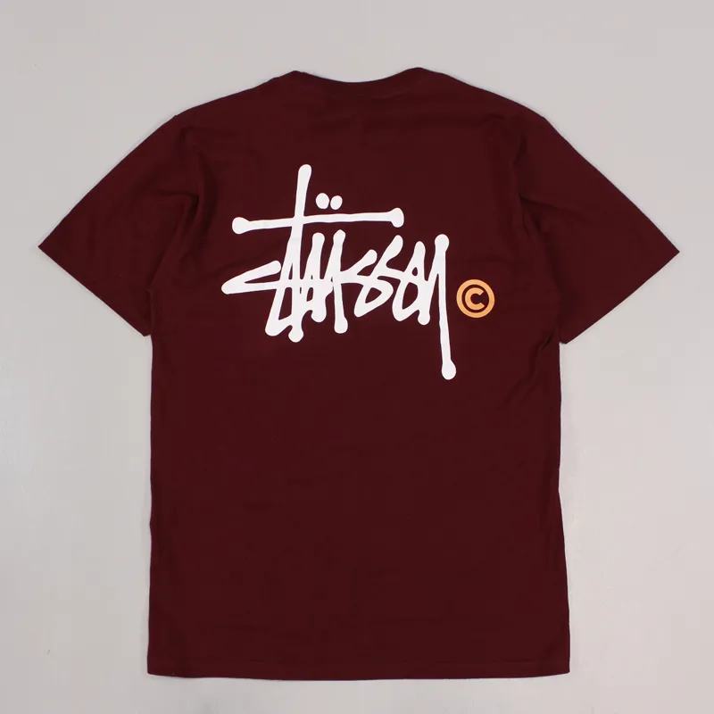 Stussy Basic Logo T-Shirt Wine-2