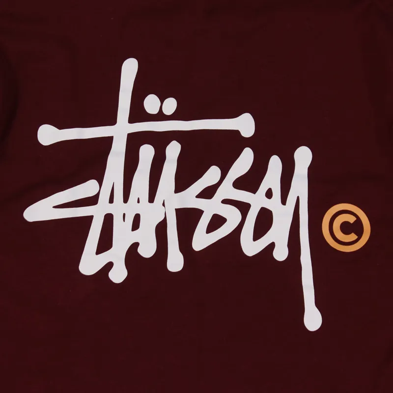 Stussy Basic Logo T-Shirt Wine-3