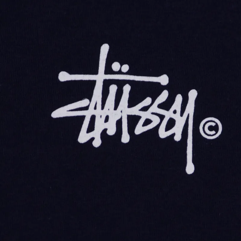 Stussy Basic Logo T Shirt Navy-1