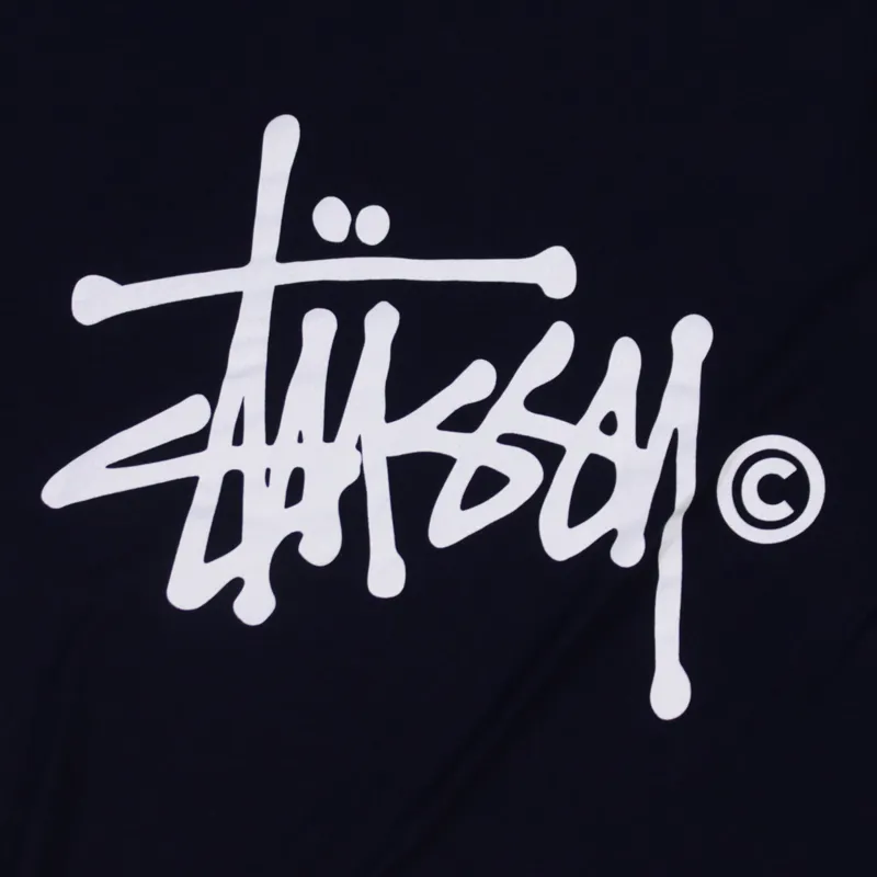 Stussy Basic Logo T Shirt Navy-3