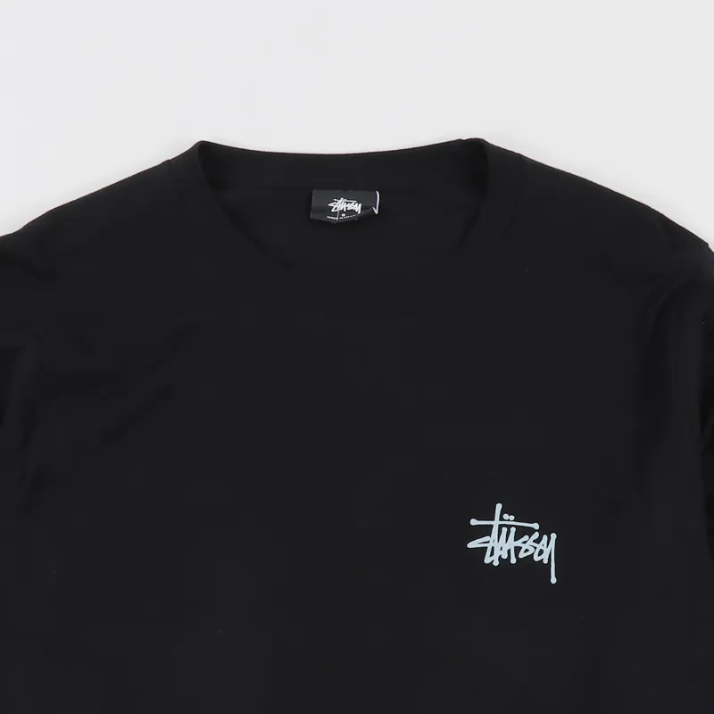 Stussy Basic Long Sleeve T Shirt Black-2