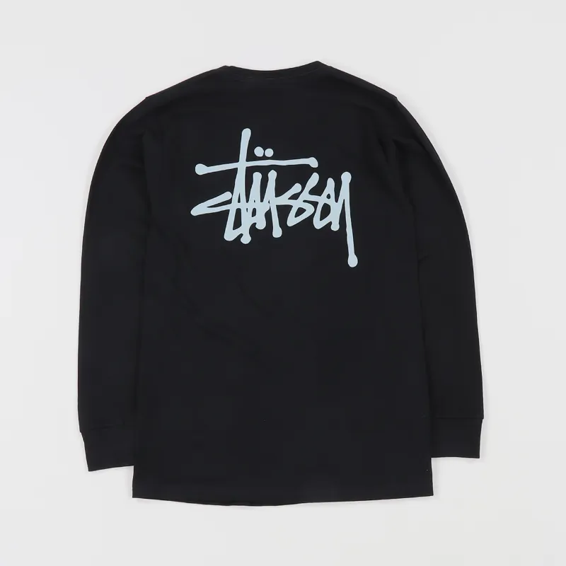 Stussy Basic Long Sleeve T Shirt Black