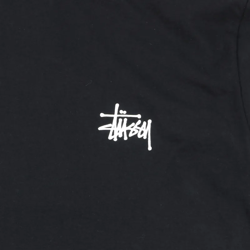 Stussy Basic Logo Long Sleeve T Shirt Black-1