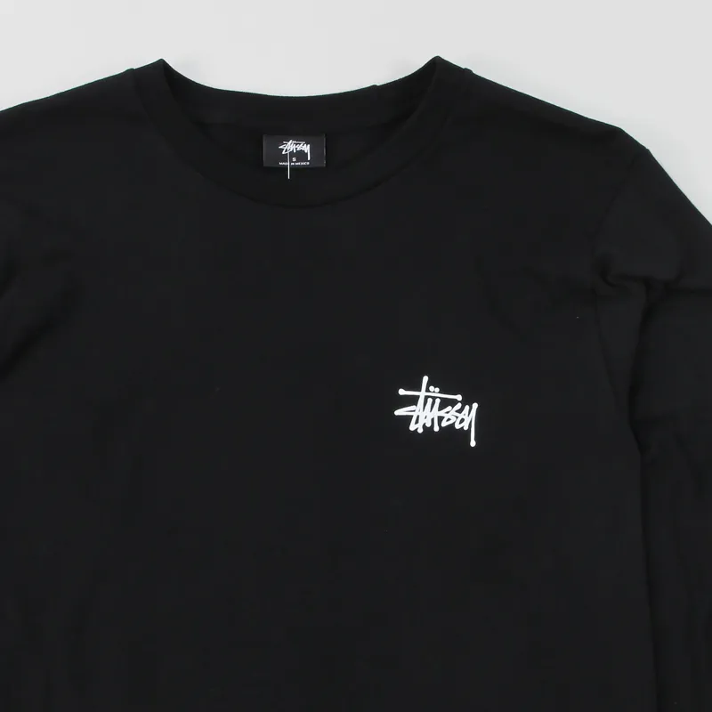 Stussy Basic Long Sleeve T Shirt Black-2