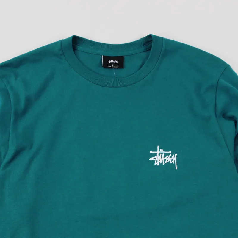 Stussy Basic Long Sleeve T Shirt Dark Teal-2