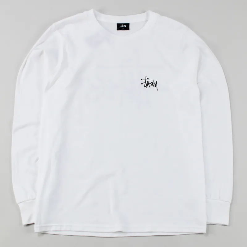 Stussy Basic Long Sleeve T Shirt White-1