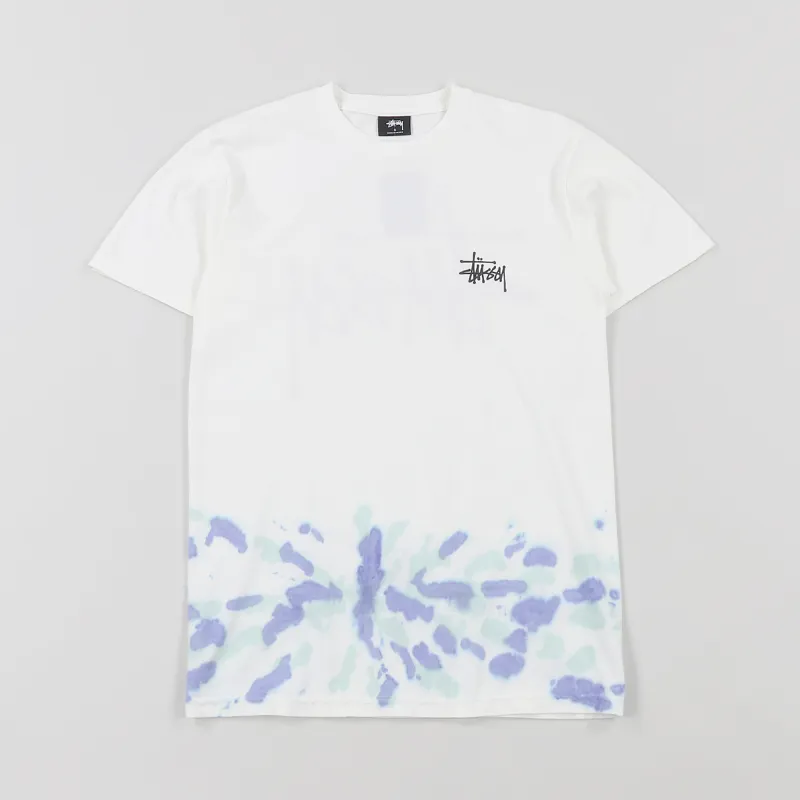 Stussy Basic Stussy Tie Dye T Shirt Natural Navy-1