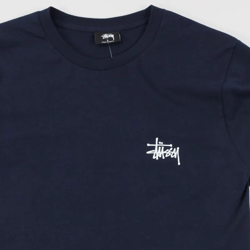 ★Stussy Basic Stussy T-Shirt Navy★ Stussy Basic T Shirt Navy Blue Menswear Streetwear Cotton