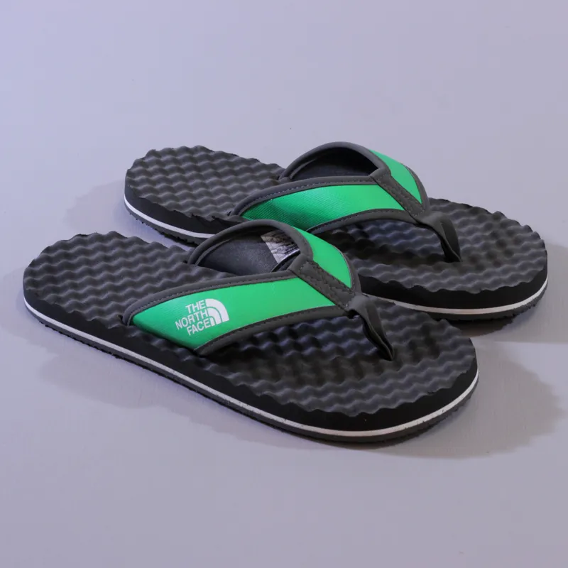 The North Face Mens Base Camp Flip Flop Triumph Green Graphite Grey