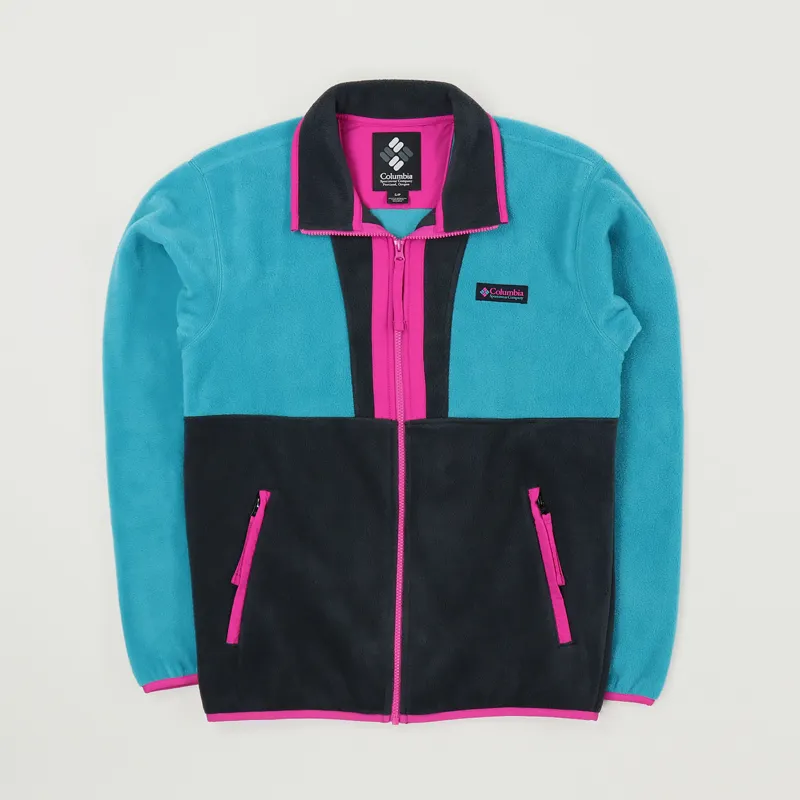 Columbia Back Bowl Full Zip Fleece Sea Level Black Fuchsia