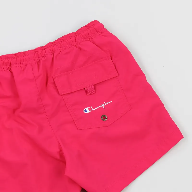 Champion Reverse Weave Beach Short Fluro Pink Ocean Blue-3
