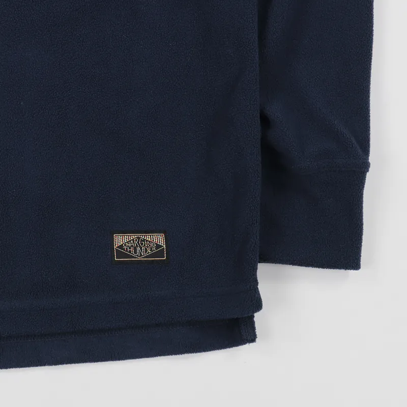 Charging Thunder Bear Mountain Fleece Long Sleeve T Shirt Navy-2