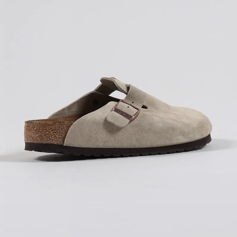 Birkenstock Unisex Summer Shoes Boston BS Sandals Suede Taupe