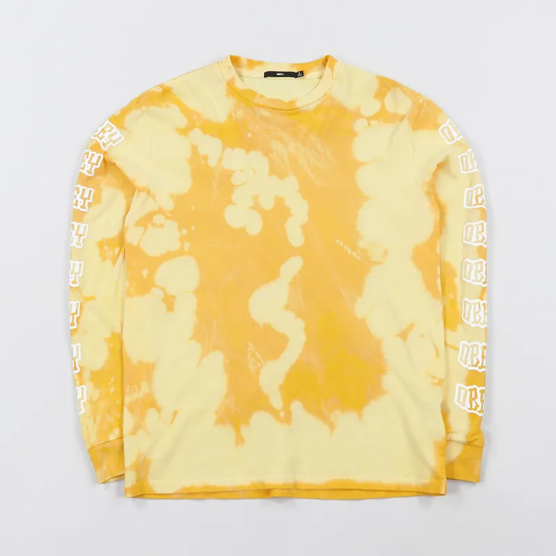 Obey Better Days Tie Dye Long Sleeve T Shirt Yellow