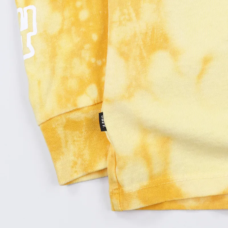 Obey Better Days Tie Dye Long Sleeve T Shirt Yellow-2