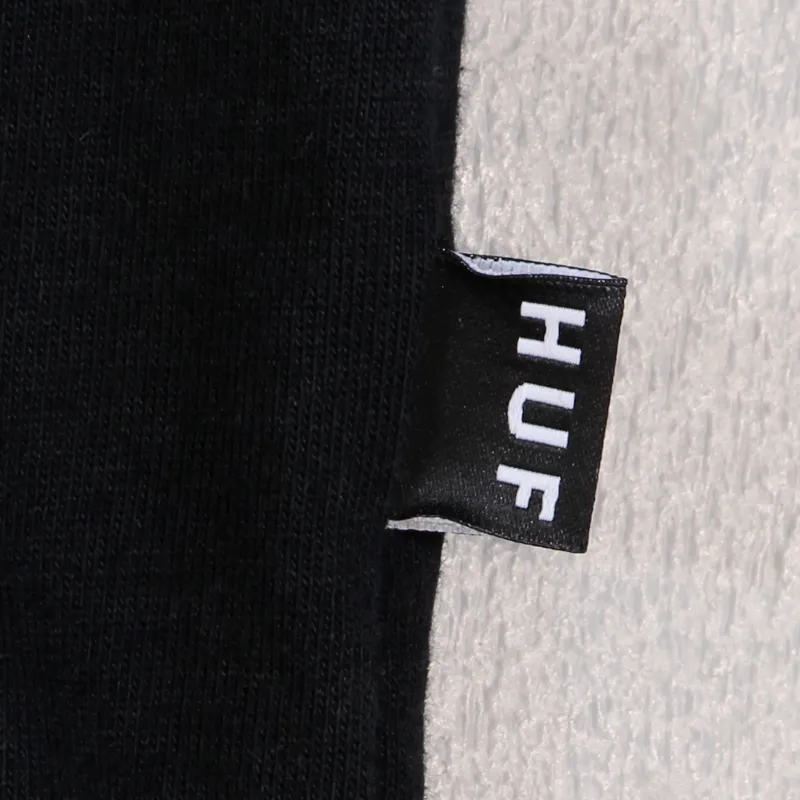 Huf Big Script T Shirt Black White-1
