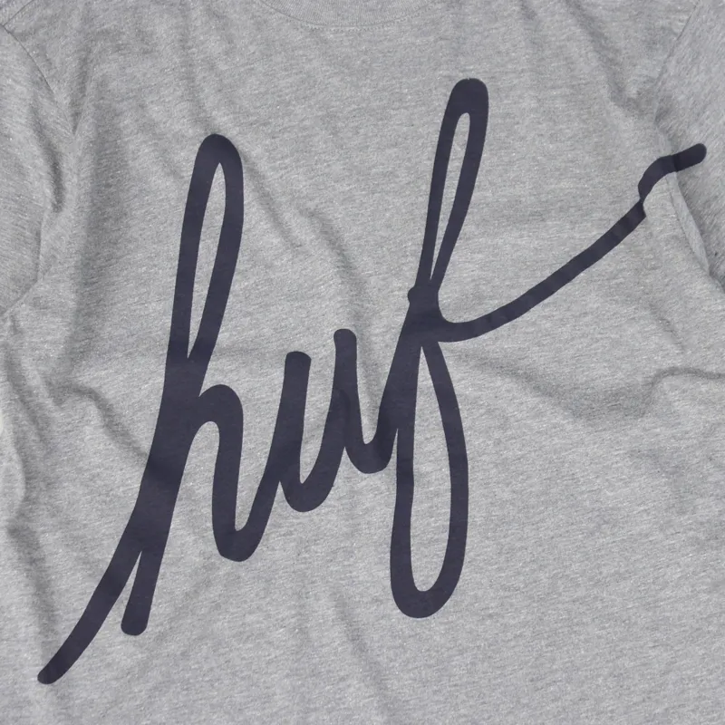 Huf Big Script T Shirt Grey Heather-1