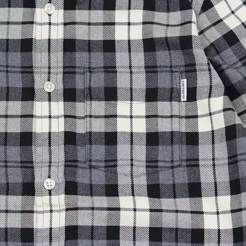 Carhartt Baker Long Sleeve Check Shirt Dark Grey-2