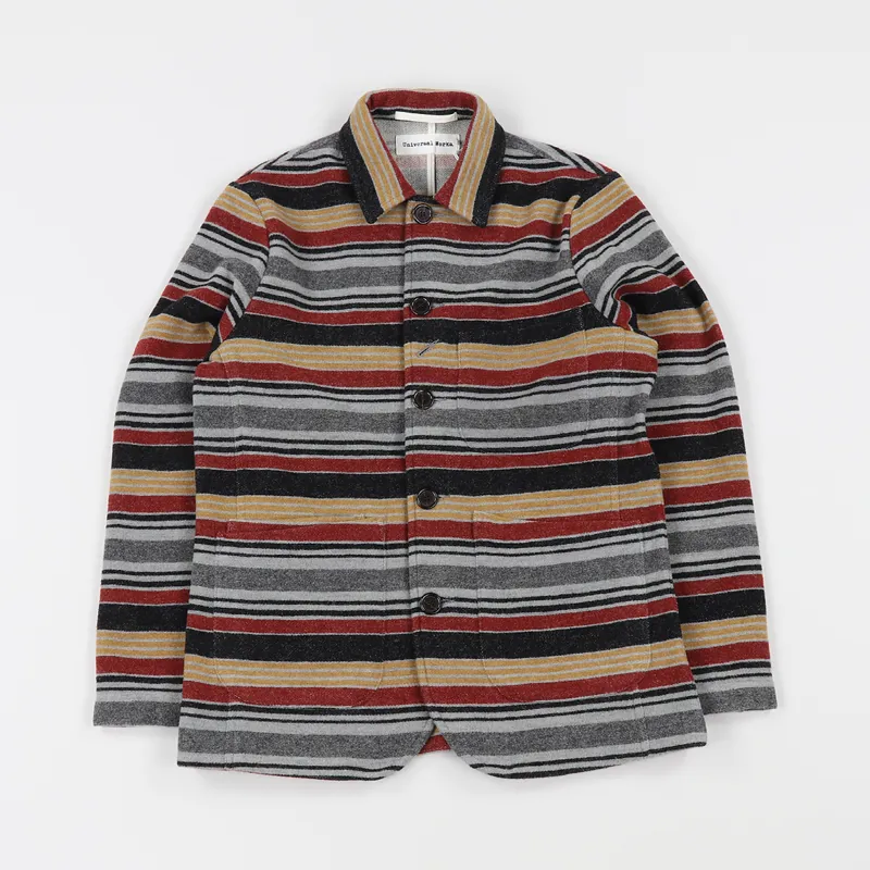 Universal Works Premium Wool Bakers Chore Jacket Blanket Stripe