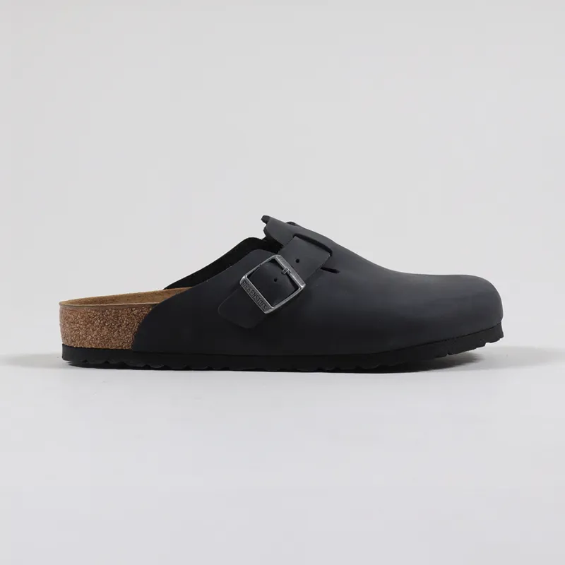 Birkenstock Boston BS Regular Fit Sandals NU Oiled Black-1