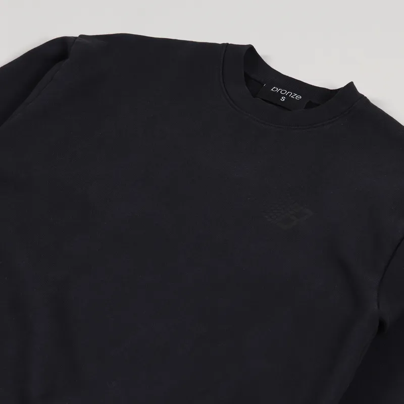 Bronze 56K B Logo Crew Neck Sweat Off Black-3