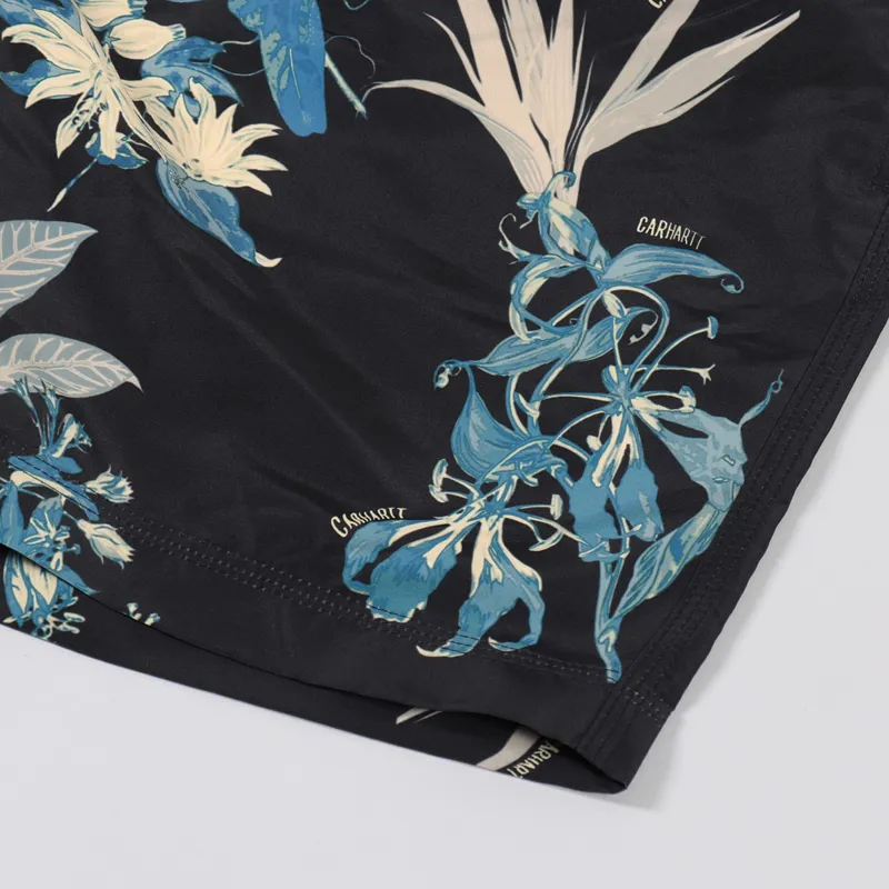 Carhartt WIP Drift Swim Trunk Hawaiian Floral Print Black-2