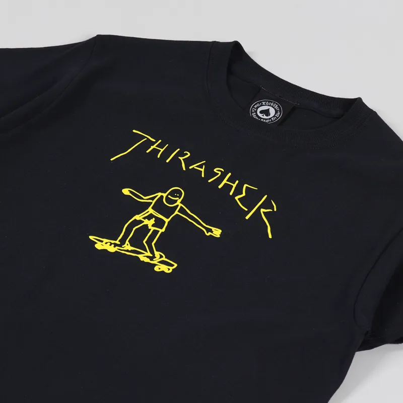 Thrasher Skateboard Magazine Gonz T Shirt Black Yellow-1