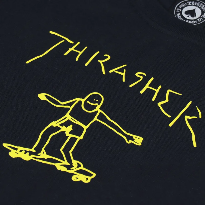 Thrasher Skateboard Magazine Gonz T Shirt Black Yellow-3