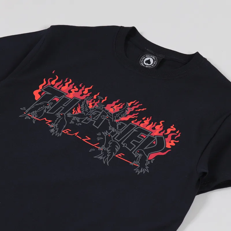 Thrasher Skateboard Magazine Crows T Shirt Black-1