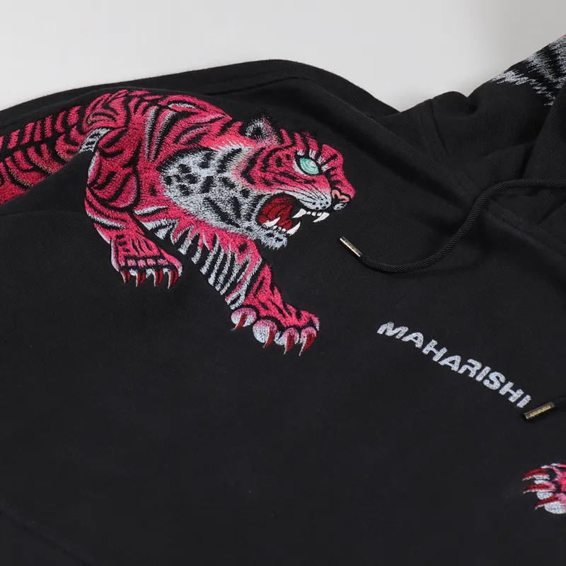Maharishi Tiger Invasion Hoodie Black-6