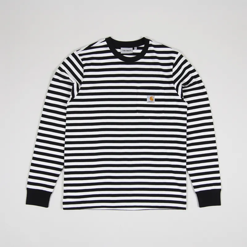 Carhartt WIP Long Sleeve Parker Pocket T Shirt Black Wax