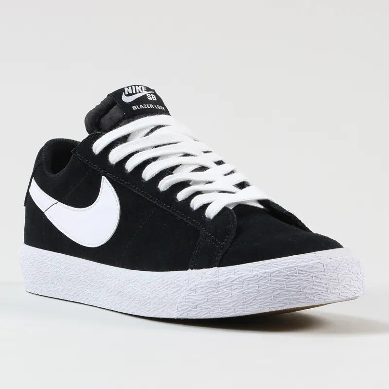 Nike SB Blazer Zoom Low Shoes Black White Gum-3