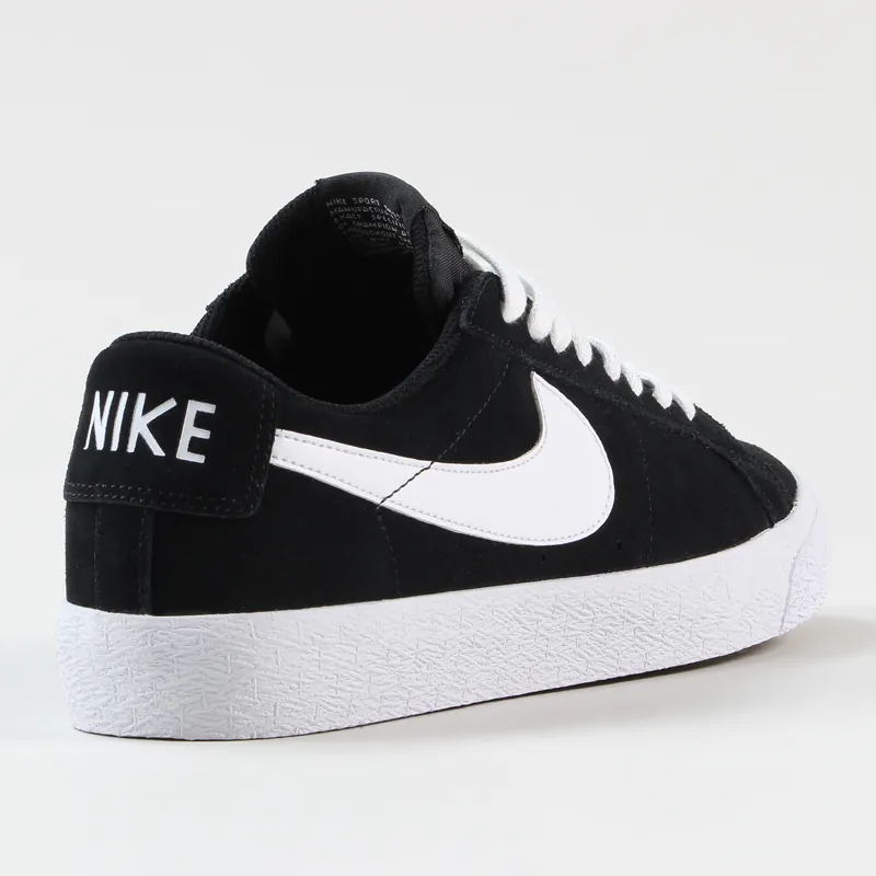 Nike SB Blazer Zoom Low Shoes Black White Gum-4