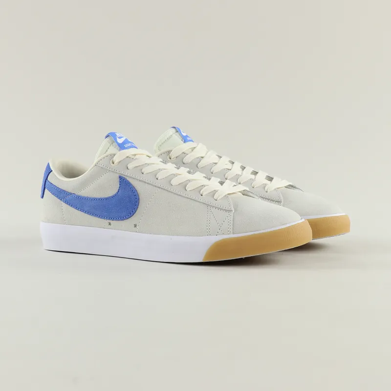 Nike SB Blazer Low GT Shoes Pale Ivory Pacific Blue White-4