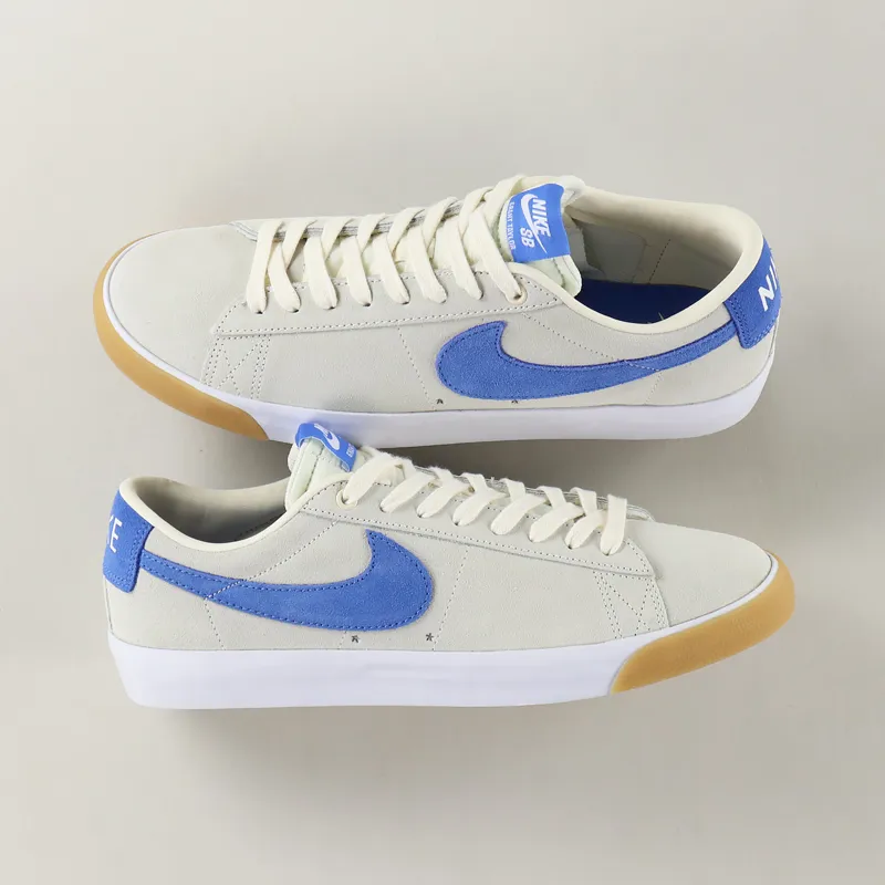 Nike SB Blazer Low GT Shoes Pale Ivory Pacific Blue White-3