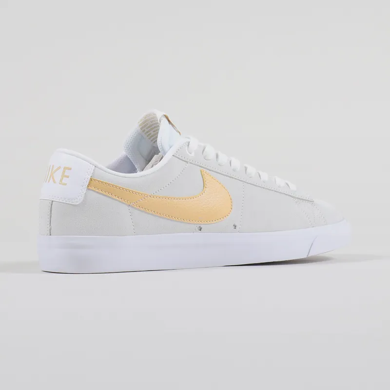 Nike SB Blazer Low GT Shoes White Club Gold-5