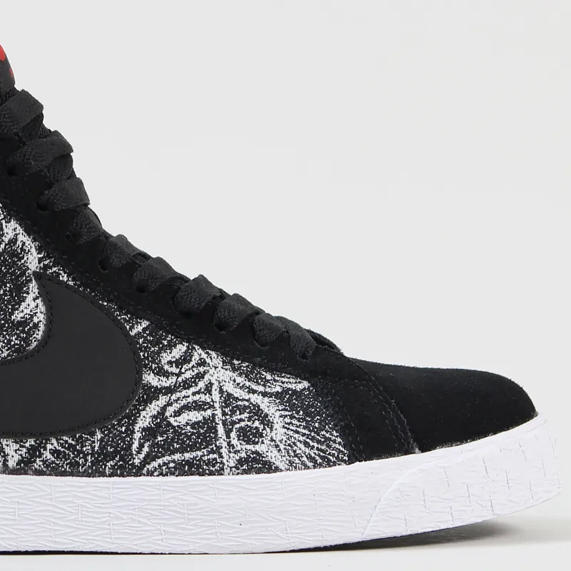 Nike SB Blazer Zoom Mid Shoes Black White-2